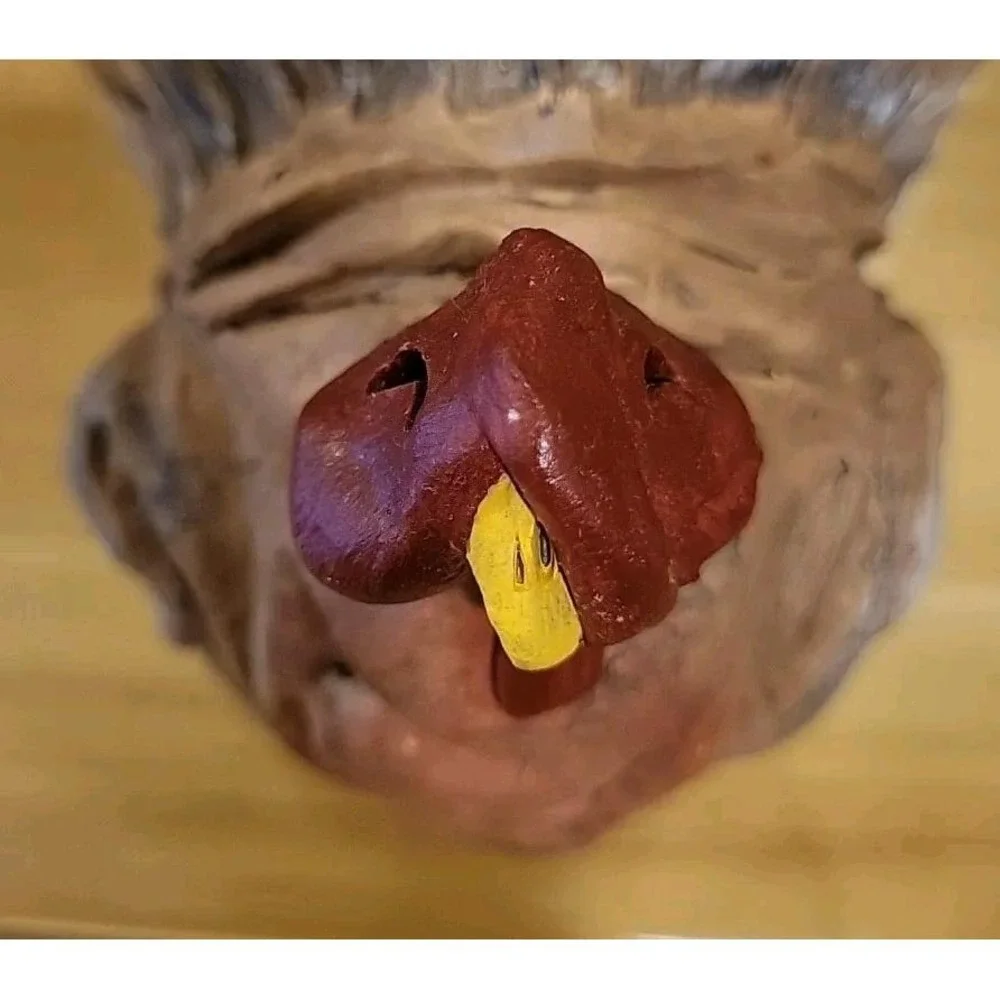 Vintage 1986 Whiterock Studio Clay Pottery Turkey Figurine Thanksgiving Decor